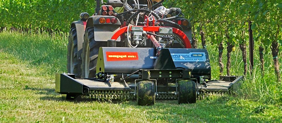 APPLE vario is a tough SEPPI rotary mower with variable working width