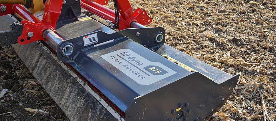 reversible flail mulcher for front and rear with strong side shift