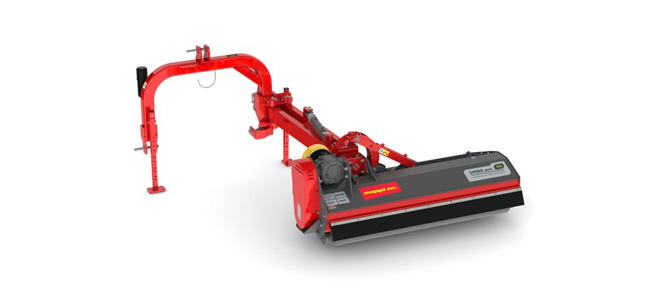 Mulcher with lateral, horizontal and vertical side shift