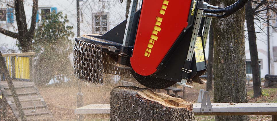 Stump grinder for small and medium excavators