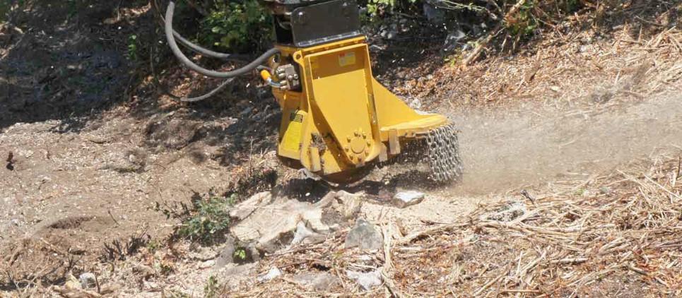 Stump grinder for small and medium excavators